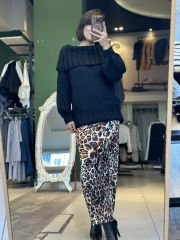 Leopar Desen Maxi Boy Saten Etek