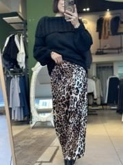 Leopar Desen Maxi Boy Saten Etek
