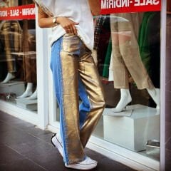 Altın Rengi Varaklı Palazzo Jean