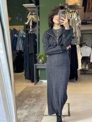 Antrasit Elbise&Ceket Takim