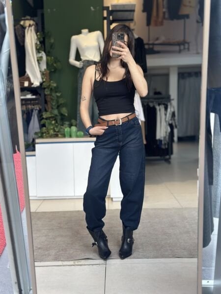 Koyu Yıkama Balon Model Jean