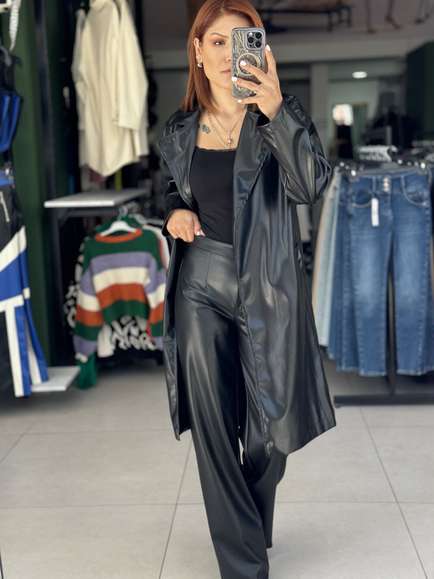 Bornoz Model Yumuşak Deri Trençkot 36
