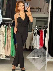 BOYUN GEÇMELİ ZİNCİR DETAY CREP TULUM