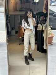 Paça Lastikli Gabardin Pantolon