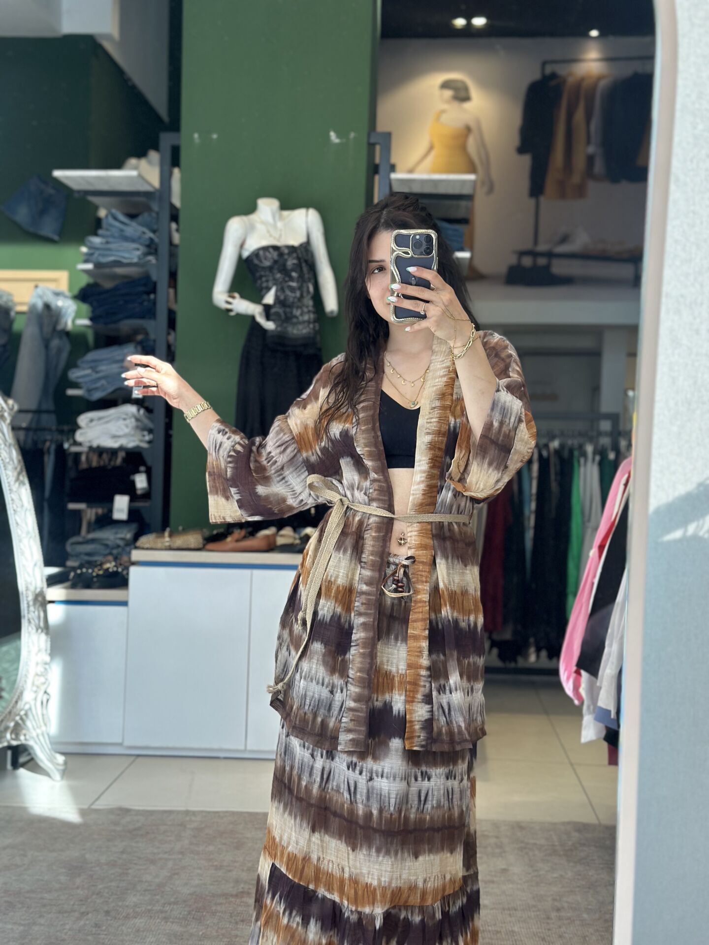 Desenli Batik Kimono