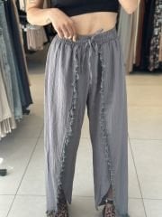 Dantel Detay Yirtmaçli Pantolon