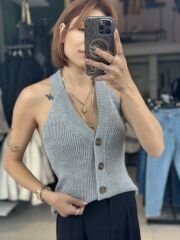 Rambo Kesim Gri Triko Yelek