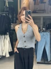 Rambo Kesim Gri Triko Yelek