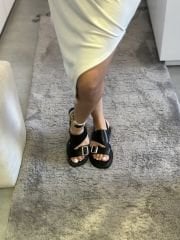 Tek Tokali Kalin Taban Sandalet