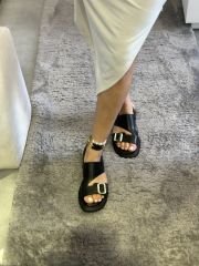 Tek Tokali Kalin Taban Sandalet