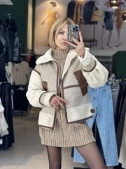 İçi Keçeli Deri Garnili Zara Model Mont
