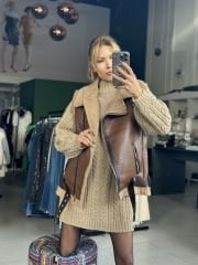İçi Keçeli Zara Model Deri Yelek
