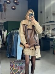 İçi Keçeli Zara Model Deri Yelek