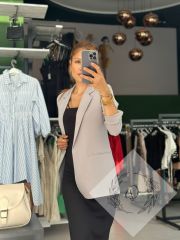 Kol Çıtçıtlı Astarlı Blazer Ceket