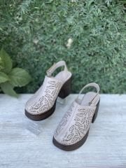 Platform Topuk Hakiki Deri Sandalet
