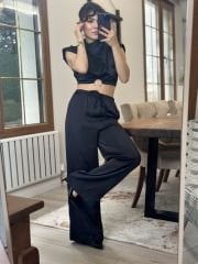 Saten Bluz&Pantolon Takim