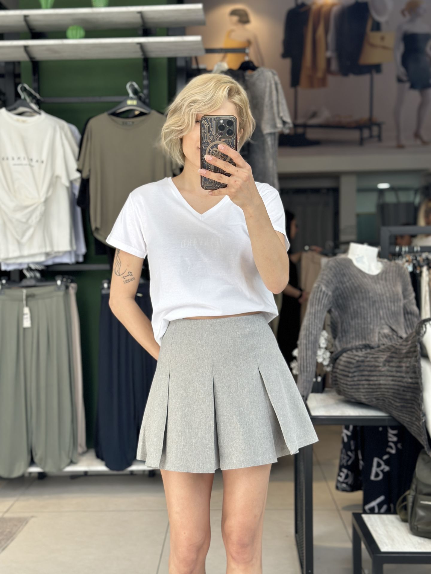 Pliseli Sort Etek