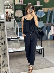 Paça Pensli Müslin Pantolon