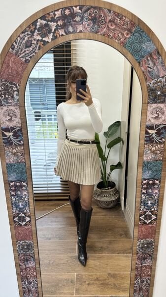 Kemerli Piliseli Sortlu Etek