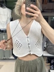 Tas Dügmeli Triko Yelek