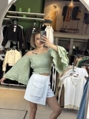 Cep Detay Mini Sort Etek