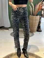 Leopar Desen Mom Jean
