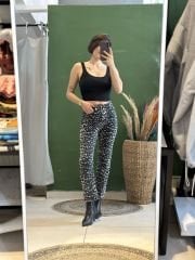 Leopar Desen Mom Jean