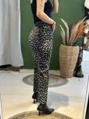 Leopar Desen Mom Jean