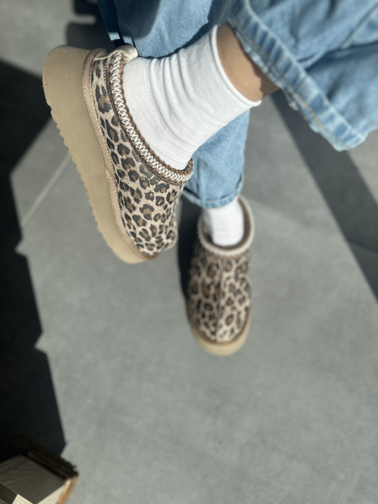 Leopar Desen Ithal Ugg Terlik