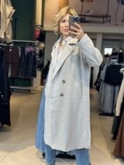 Dört Düğme Oversize Kaşe Kaban