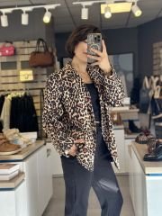 Leopar Desen Blazer Ceket