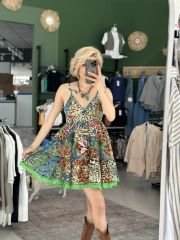 Desenli Mini Elbise