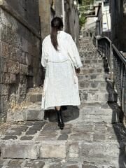 Kot Garnili Ekru Kimono