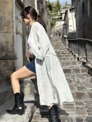 Kot Garnili Ekru Kimono