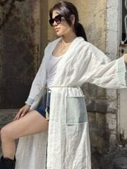 Kot Garnili Ekru Kimono