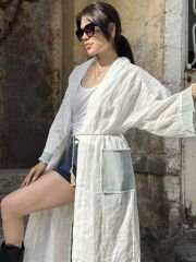 Kot Garnili Ekru Kimono