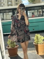 Orjinal Zara Kemerli Sifon Elbise