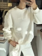Omuz Dügmeli Sweatshirt