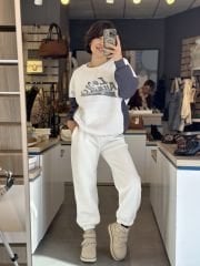 Çift Renk Ön Baskili Sweatshirt
