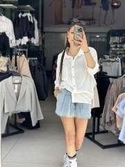 Tek Cep Ayrobin Oversize Gömlek