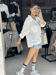 Tek Cep Ayrobin Oversize Gömlek