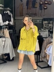 Tek Cep Ayrobin Oversize Gömlek