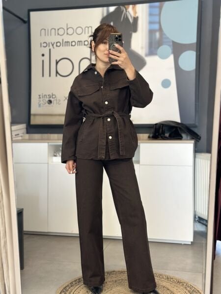 Beli Baglamalı Kot Takım