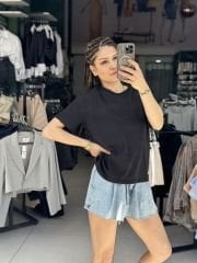 Basic Bisiklet Yaka Tshirt