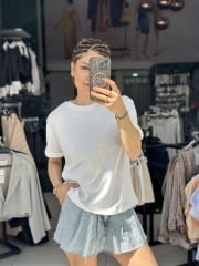 Basic Bisiklet Yaka Tshirt