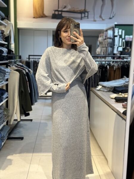 Madonna Yaka Triko Elbise