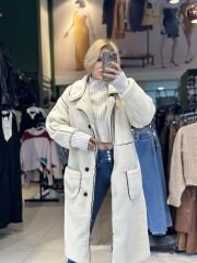 Midi Boy Astarlı Buklet Kaban