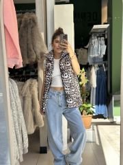 Leopar Desenli Sisme Yelek
