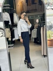 Lacivert Havuç Paça Pantolon
