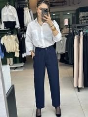 Lacivert Havuç Paça Pantolon